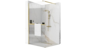 PARAVAN DE DUS REA AERO INTIMO WALK IN, 90CM, AURIU PERIAT, DIN STICLA, CALITATE SUPERIOARA