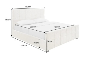 PAT CU SPATIU DE DEPOZITARE, PRESTIGE 180X 200CM, MATERIAL BOUCLE, CULOARE CREM, ARTIM GROUP SELECTION - Img 6