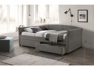 PAT DIVAN LANTA, CU SERTARE, 90 CM, GRI TAP 54, TAPITERIE DIN STOFA, STIL MODERN - Img 2