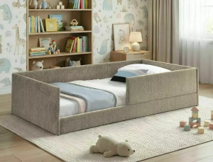 PAT DIVAN STIL LEO RAVEN, 90X180 CM, BEJ RAVEN 30, TAPITERIE DIN TEXTIL RAVEN, STIL MODERN - Img 4