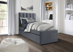 PAT DUBLU RUSSO, 90X200, GRI, DIN CATIFEA, STIL MODERN