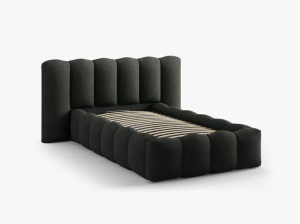 PAT SINGLE LUPINE, NEGRU, CU TAPTERIE DIN TEXTIL BOUCLE BALOO, MICADONI - Img 3