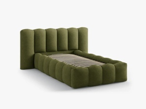 PAT SINGLE LUPINE, VERDE MASLNIU INCHIS, CU TAPITERIE DIN TEXTIL BOUCLE BALOO, MICADONI - Img 3