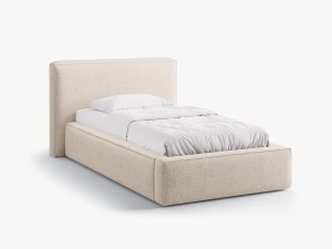 PAT SINGLE, TAPITAT, JODIE, BEJ, SOMIERA RABATABILA, CU TAPITERIE DIN TEXTIL BOUCLE BALLO, MICADONI