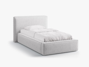 PAT SINGLE, TAPITAT, JODIE, GRI DESCHIS, SOMIERA RABATABILA, CU TAPITERIE DIN TEXTIL BOUCLE BALLO, MICADONI