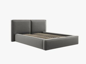 PAT TAPITAT JODIE, 140X200, GRI DESCHIS, CU TAPITERIE DIN CATIFEA BLUVEL, MICADONI - Img 3