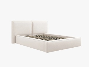 PAT TAPITAT JODIE, 200X200, BEJ DESCHIS, CU TAPITERIE DIN TEXTIL STRUCTURAT MEGAN, MICADONI