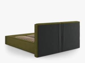 PAT TAPITAT JODIE, 200X200, VERDE MASINIU INCHIS, SOMIERA RABATABILA, CU TAPITERIE DIN TEXTIL BOUCLE BALOO, MICADONI - Img 4