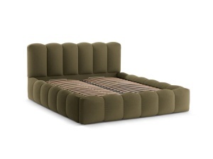 PAT TAPITAT LUPINE, 140X200, VERDE, SOMIERA RABATABILA, CU TAPITERIE DIN TEXTIL STRUCTURAT MOLYBDEN, MICADONI - Img 7