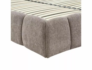 PAT TAPITAT STIL PARMA, RAVEN 160X200, BEJ INCHIS 30, TAPITERIE DIN TEXTIL SI PICIOARE DIN METAL, CU SOMIERA RABATABILA, STIL MODERN - Img 5