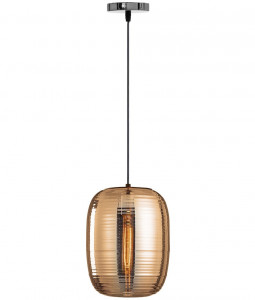 PENDUL AMBER APP567-1CP, 30 cm, NEGRU SI MARO FUMURIU, DIN METAL SI STICLA, STIL MODERN, TU - Img 2