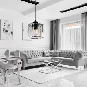 PENDUL BLACK CRYSTAL APP511-1CP, 14X90, NEGRU, DIN METAL SI STICLA, STIL MODERN, TU - Img 7