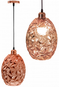 PENDUL CHROME ROSE APP566-1CP, 30 cm, AURIU ROSE, DIN OTEL, METAL SI STICLA, STIL MODERN, TU - Img 2