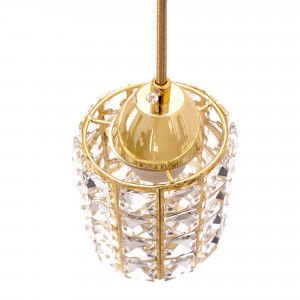 PENDUL CRYSTAL GOLD APP724-1CP, 85X10, AURIU, DIN METAL SI STICLA, STIL MODERN, TU - Img 4