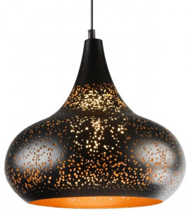 PENDUL EDISON OPENWORK APP233-1CP, 31x30 cm, NEGRU SI AURIU, DIN METAL, STIL MODERN, TU - Img 3