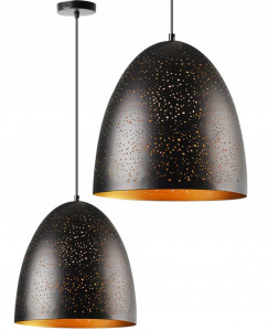 PENDUL EDISON OPENWORK APP234-1CP, 32x30 cm, NEGRU SI AURIU, DIN METAL, STIL MODERN, TU - Img 1