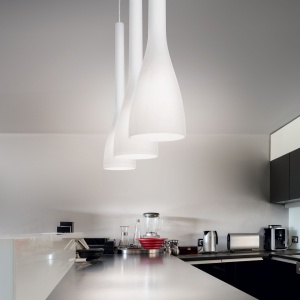 PENDUL FLUT SP1 SMALL, ALB, DIN STICLA, STIL MODERN - Img 2
