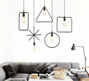 PENDUL GEOMETRIC JDL-08, 37x100 cm, NEGRU, DIN OTEL SI METAL DE INALTA CALITATE, STIL MODERN, TU - Img 3
