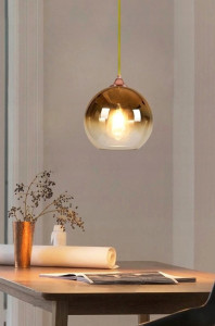 PENDUL GLASS GOLD APP314-1CP, 20x21x100 cm, AURIU/TRANSPARENT, DIN STICLA SI OTEL DE INALTA CALITATE, STIL MODERN, TU - Img 3