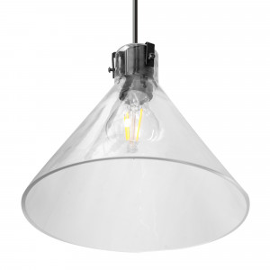PENDUL GLASS LOFT APP316-1CP, 23,5x108 cm, NEGRU SI ARGINTIU, DIN STICLA SI METAL, STIL MODERN, TU - Img 3