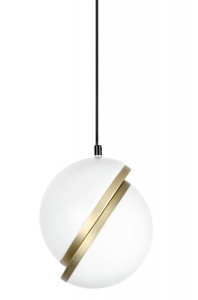 PENDUL GLOBE 20, AURIU/ALB, DIN METAL SI ACRIL, STIL MODERN - Img 2