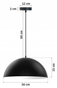 PENDUL MESA 180976, 30x15x100 cm, NEGRU, DIN OTEL DE INALTA CALITATE, STIL MODERN, TU - Img 4