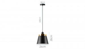 PENDUL METAL LOFT APP293-1CP, 24x26 cm, NEGRU SI AURIU, DIN ALUMINIU, STIL MODERN, TU - Img 8