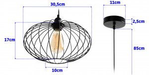 PENDUL PARMA GY180402, 17x30,5x85 cm, NEGRU, DIN OTEL SI METAL DE INALTA CALITATE, STIL MODERN, TU - Img 6