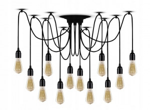 PLAFONIERA SPIDER 12, JDL-03, 20x150 cm, NEGRU, DIN OTEL SI METAL DE INALTA CALITATE, STIL MODERN, TU