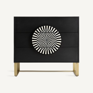 PROMOTIE!!! COMODA GATSBY 90CM, DIN MDF DE CULOARE NEAGRA, DESIGN EXCLUSIVIST, VICAL HOME - Img 2