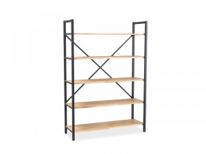 RAFT LORAS R1, STEJAR/NEGRU, DIN METAL SI FURNIR, DESIGN MODERN, SIGNAL