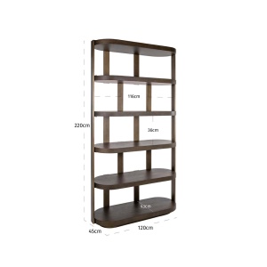 RAFT ORGANIZATOR ELLINGTON, 214216, CONFECTIONAT DIN METAL, MDF SI FURNIR DE STEJAR, CULOARE MARO, STIL MODERN - Img 6