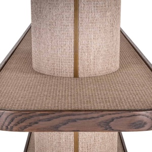 RAFT ORGANIZATOR WILLOW 214295, CONFECTIONAT DIN LEMN DE STEJAR, PAL, METAL SI TEXTIL, CULOARE BEJ, STIL MODERN - Img 6