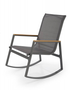 SCAUN BALANSOAR DE GRADINA ZLATAN, NEGRU, DIN PLASA, POLIPROPILENA SI PICIOARE DIN METAL, STIL MODERN