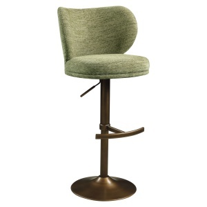 SCAUN BAR AMELY, REALIZAT DIN METAL SI TEXTIL, CULOARE CUPRU/FISTIC, RICHMOND INTERIORS