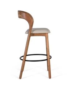 SCAUN BAR, FABRICAT DIN LEMN MASIV DE SALCAM SI TEXTIL, CULOARE NATUR/BEJ, ARTIM GROUP SELECTION - Img 3