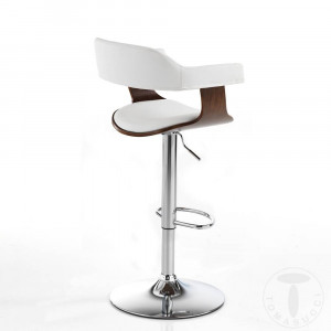 SCAUN BAR, KALMAR, CADRUL DIN METAL, LEMN SI PIELE ECO, STIL MODERN, COD 4374 - Img 3