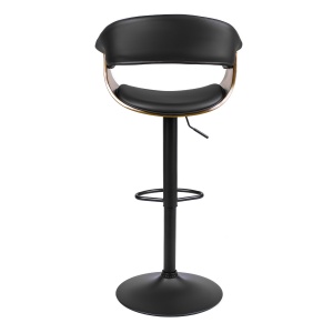SCAUN BAR ROTATIV, ARTIM MEBLE, REALIZAT DIN PIELE ECO, FURNIR SI METAL, CULOARE NUC/NEGRU, STIL MODERN - Img 2