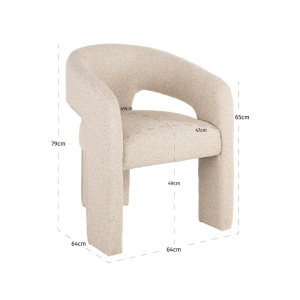 SCAUN BELLE BISCOTTI IGNIFUG, S4733, CONFECTIONAT DIN 100% POLIESTER, PLACAJ, LEMN DE PIN, SPUMA D35, RICHMOND INTERIORS - Img 3