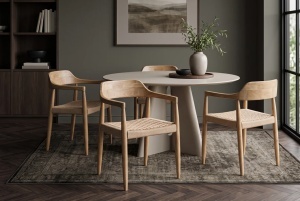 SCAUN BESTSELLER, KENNEDY, CU BRATE, REALIZAT DIN LEMN DE PIN SI RATAN, CULOARE NATUR, INVICTA INTERIOR - Img 7