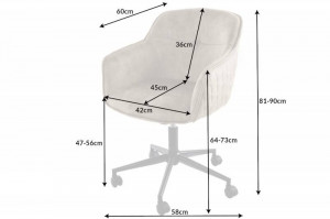 SCAUN BIROU, EUPHORIA, CATIFEA DE CULOARE SAMPANIEI, STIL MODERN, ARTIM GROUP SELECTION - Img 6