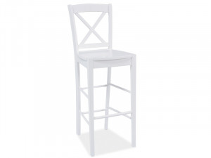 SCAUN DE BAR CD-964, ALB, DIN LEMN, STIL MODERN - Img 1