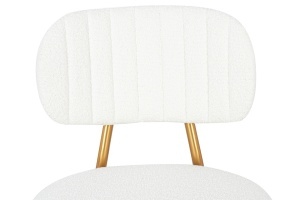 SCAUN DE BAR FABIOLA BOUCLE, ALB/AURIU, CU TAPITERIE DIN TEXTIL BOUCLE, STIL MODERN - Img 10