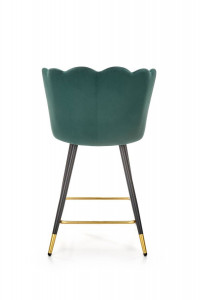 SCAUN DE BAR H106, VERDE/NEGRU/AURIU, TAPITERIE DIN CATIFEA SI PICIOARE DIN METAL, STIL MODERN - Img 2