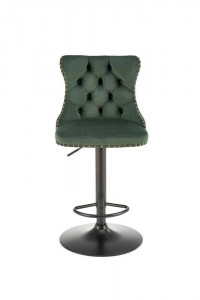 SCAUN DE BAR H117, VERDE/NEGRU, TAPITERIE DIN CATIFEA SI PICIOARE DIN METAL, STIL MODERN - Img 4