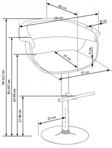 SCAUN DE BAR H45, NEGRU/STEJAR/CROM, TAPITERIE DIN PIELE ECOLOGICA SI LEMN SI PICIOARE DIN METAL, STIL MODERN - Img 5