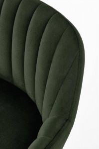 SCAUN DE BAR H93, VERDE/NUC, TAPITERIE DIN CATIFEA SI PICIOARE DIN LEMN MASIV, STIL MODERN - Img 5