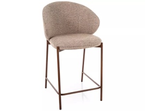 SCAUN DE BAR KIOTO H-2, CULOARE BEJ 253/NUC, TAPITERIE DIN TEXTIL SI METAL, STIL MODERN - Img 5