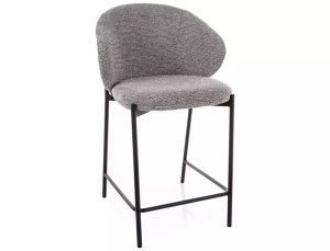 SCAUN DE BAR KIOTO H-2, CULOARE GRI 254/NEGRU, TAPITERIE DIN TEXTIL SI METAL, STIL MODERN