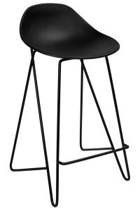 SCAUN DE BAR PERSY NEGRU, CONFECTIONAT DIN POLIPROPILENA SI METAL, STIL MODERN - Img 1